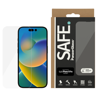 Стъклен протектор Safe за Apple iPhone 14 Pro, UWF- Черен