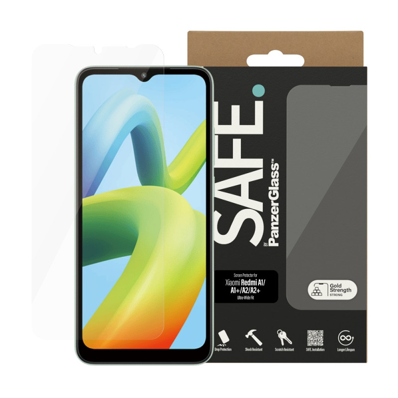 Стъклен протектор Safe за Xiaomi Redmi Go 2, redmi A1,A2,  Redmi A1 Plus, A2 Plus, Черен