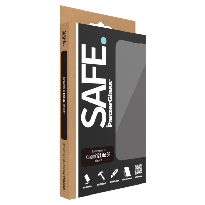 Стъклен протектор Safe за Xiaomi 12 Lite 5G CaseFriendly - Черен