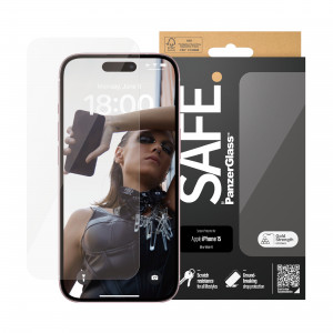 Стъклен протектор Safe  за Apple iPhone 15, UWF, Ч...