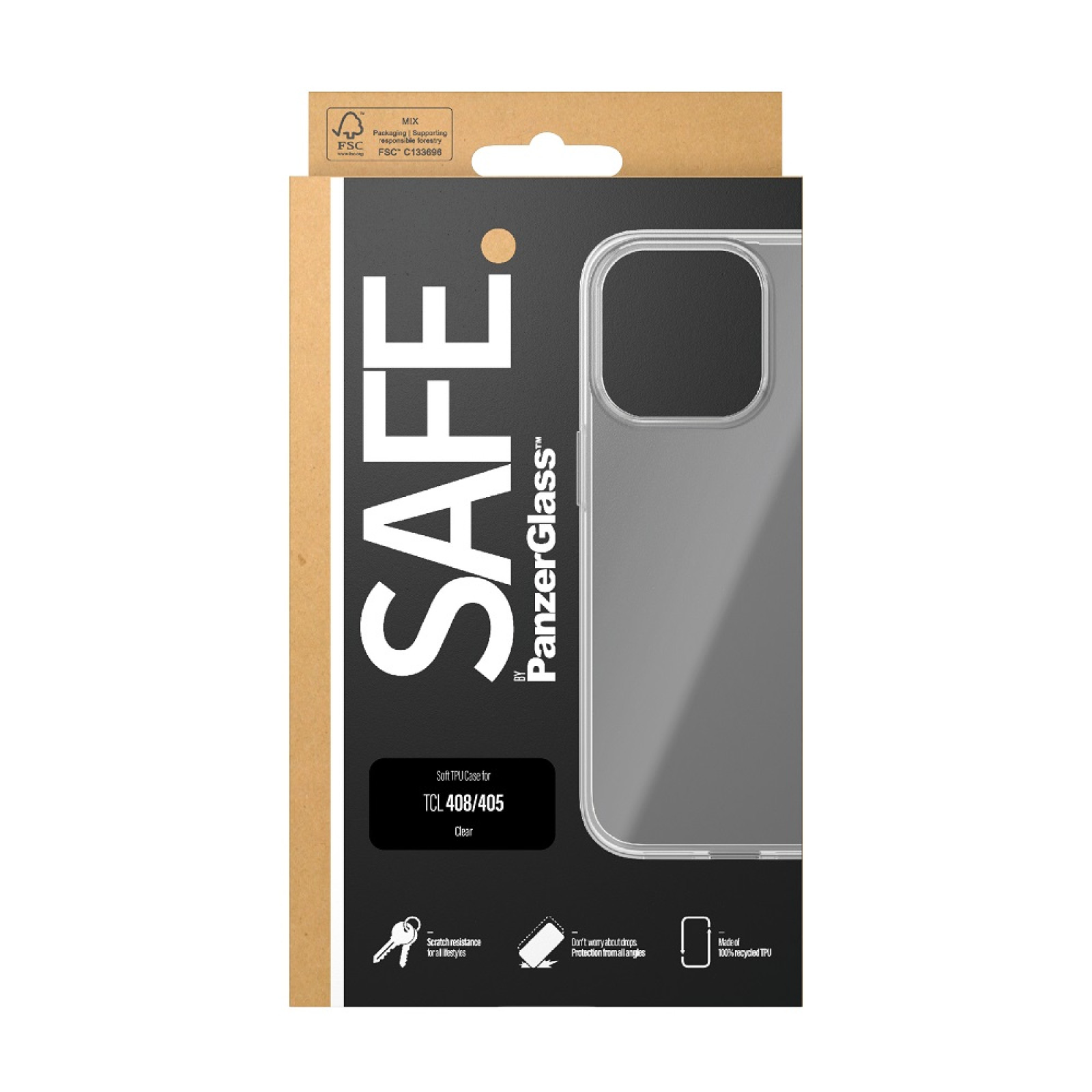 Гръб Safe Case за TCL 408 4/64GB  - Прозрачен