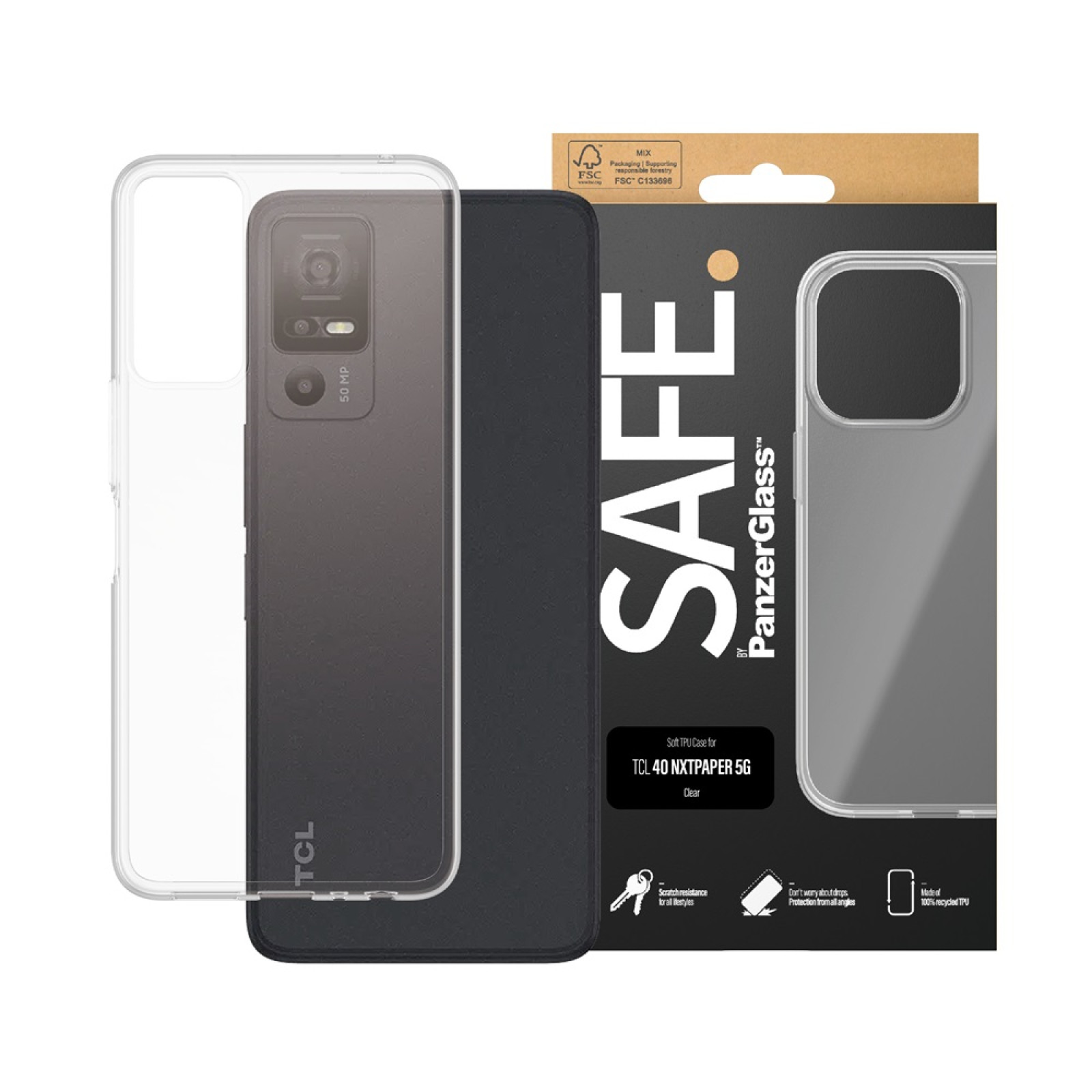 Гръб Safe Case за TCL 40 Nxtpaper 5G  - Прозрачен