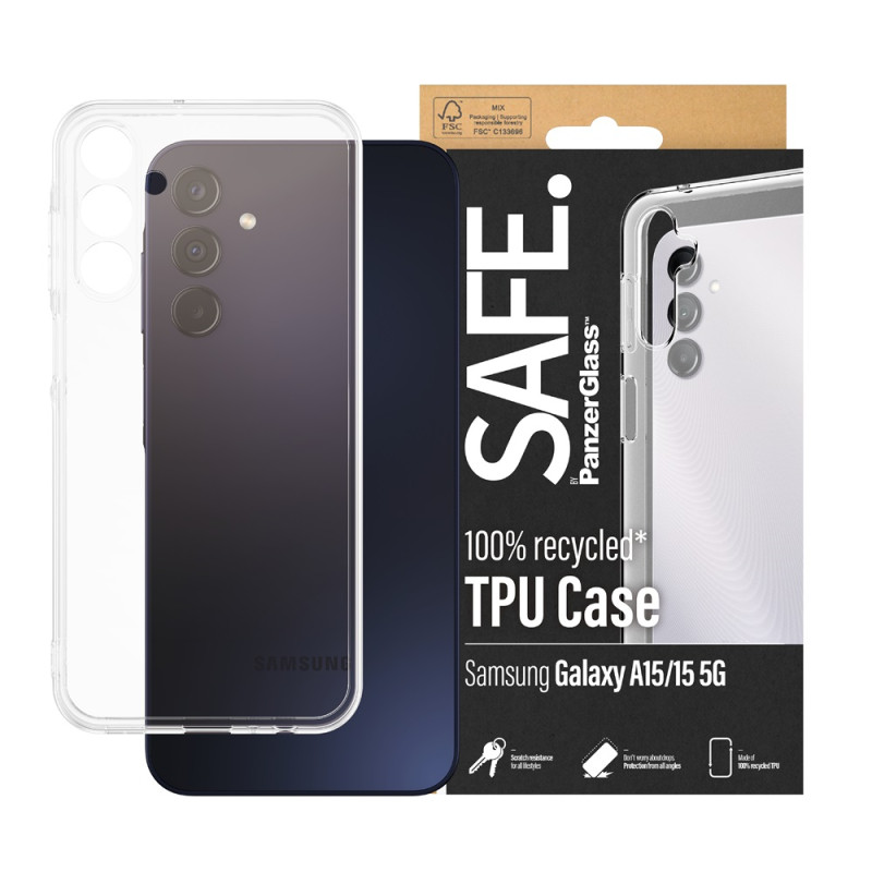 Гръб Safe за Samsung Galaxy A15, A15 5G, TPU, Прозрачен
