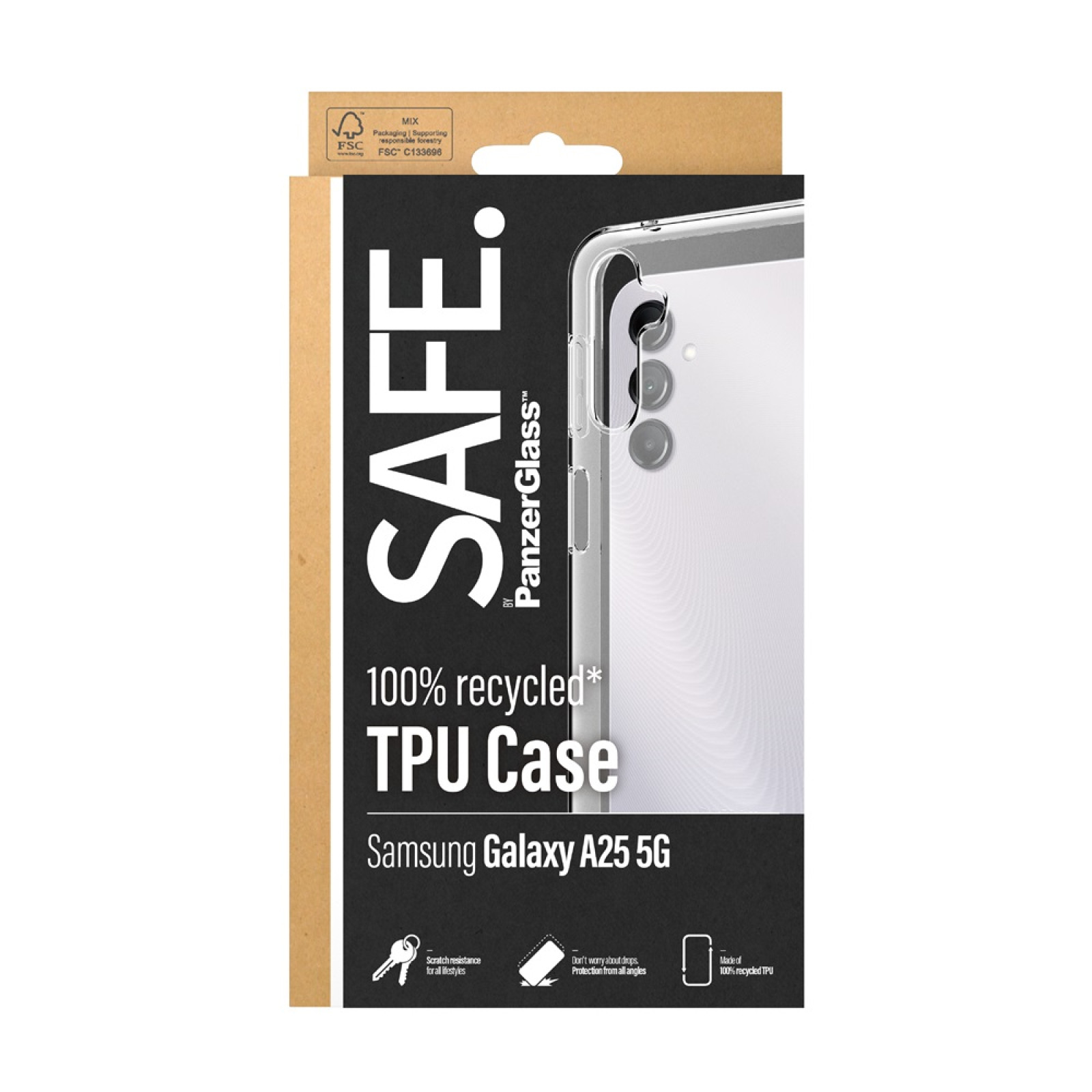 Гръб Safe за Samsung A25 5G,TPU, Прозрачен