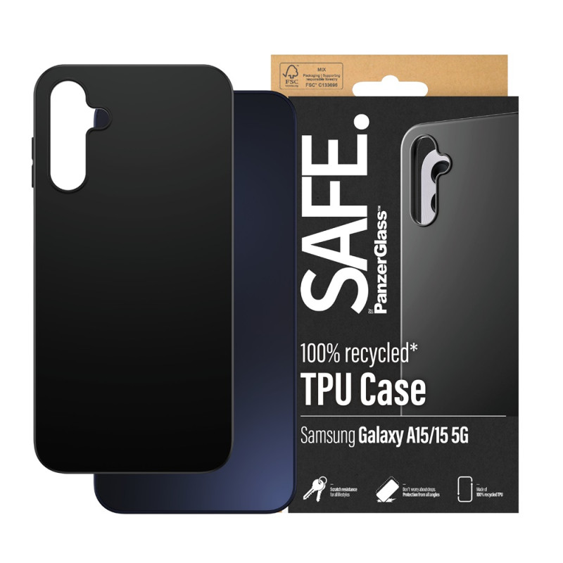 Гръб Safe за Samsung Galaxy A15, A15 5G, TPU, Черен