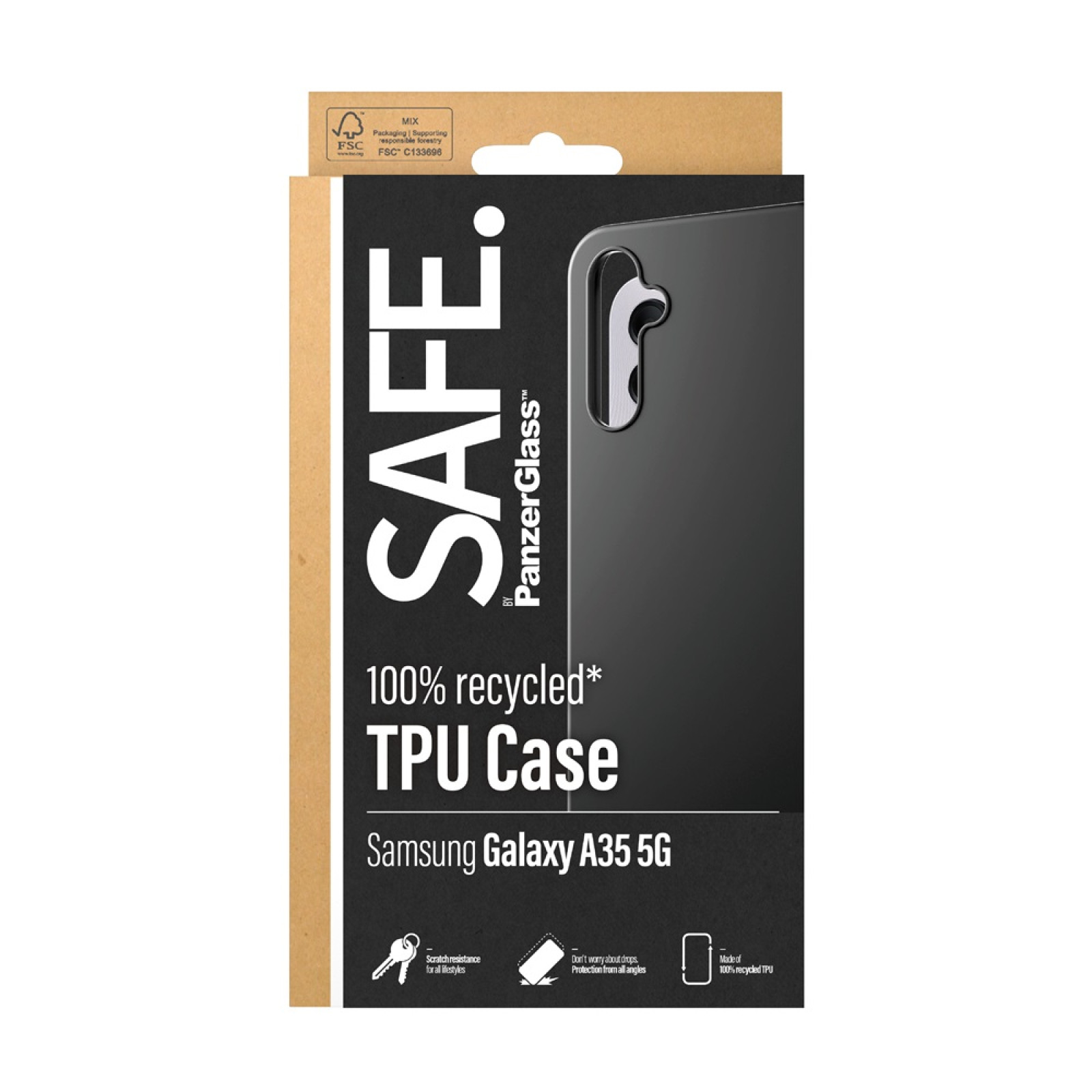 Гръб Safe за Samsung Galaxy A35 5 G, TPU, Черен