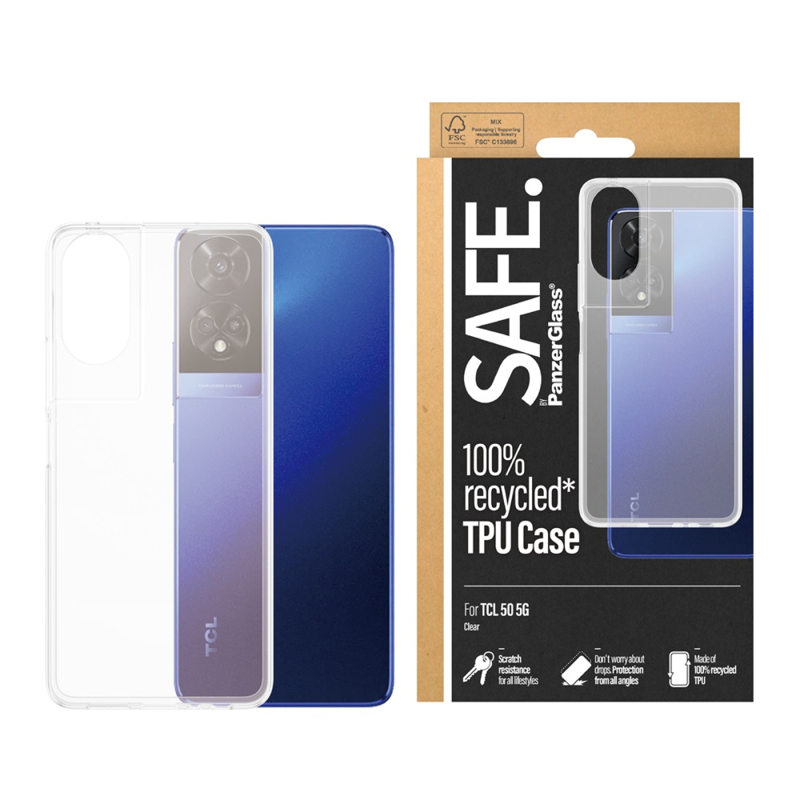 Гръб Safe Case за TCL 50 5G - Прозрачен