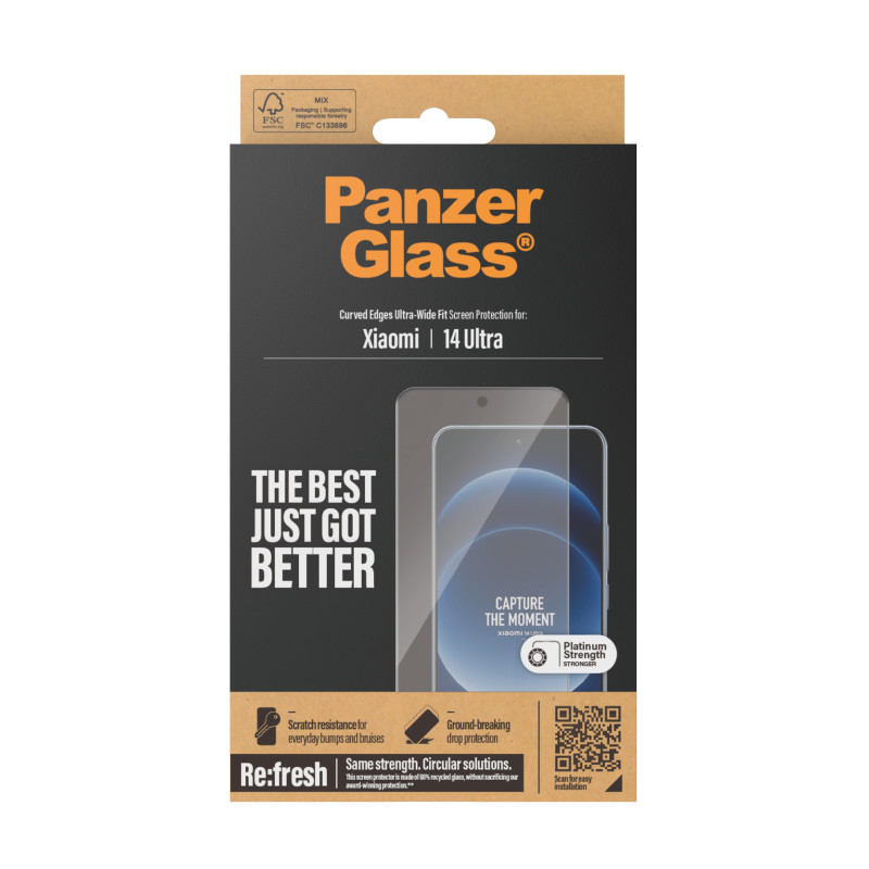 Стъклен протектор PanzerGlass за Xiaomi 14 Ultra, UWF, Черен