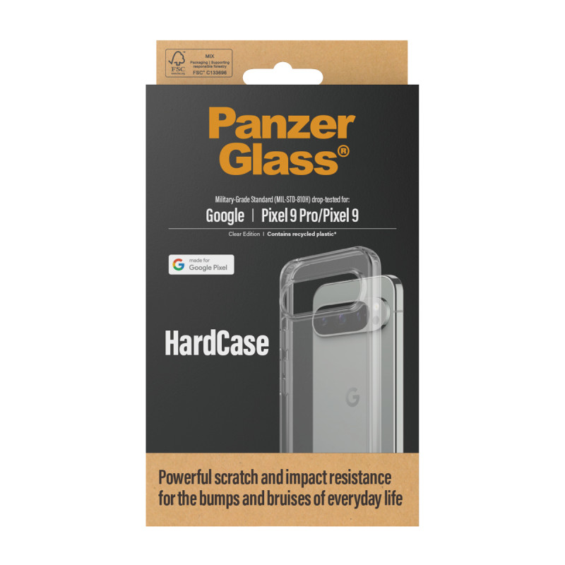 Гръб PanzerGlass за Google Pixel 9 Pro / Pixel 9, Hard Case - Прозачен