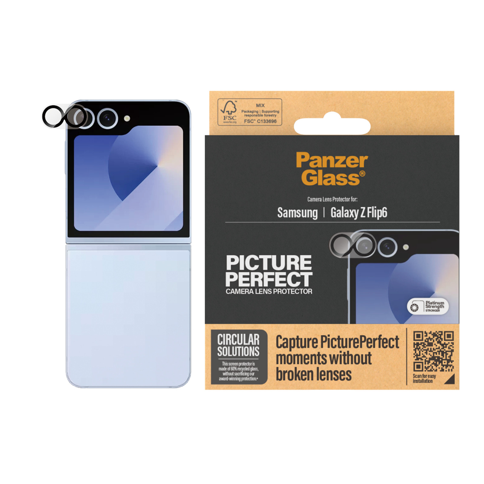 Стъклен протектор за камера PanzerGlass PicturePerfect Plate за Samsung Galaxy Z Flip 6