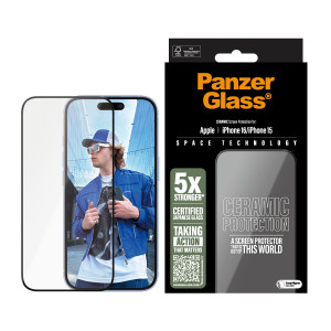 Стъклен протектор PanzerGlass за iPhone 16, 15, Ce...