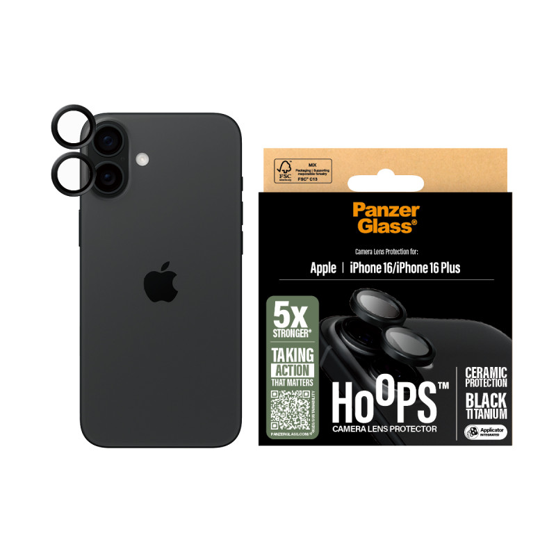 Протектор за камера PanzerGlass Hoops Ceramic Lens Protector за iPhone 16/16 Plus