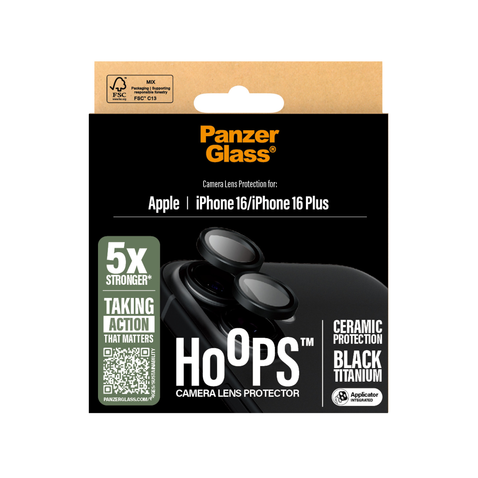 Протектор за камера PanzerGlass Hoops Ceramic Lens Protector за iPhone 16/16 Plus