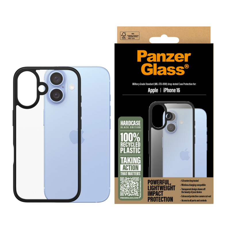 Гръб PanzerGlass HardCase за iPhone 16 - Черен...