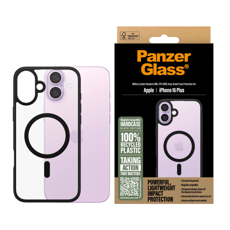 Гръб PanzerGlass HardCase за iPhone 16 Plus, Black...