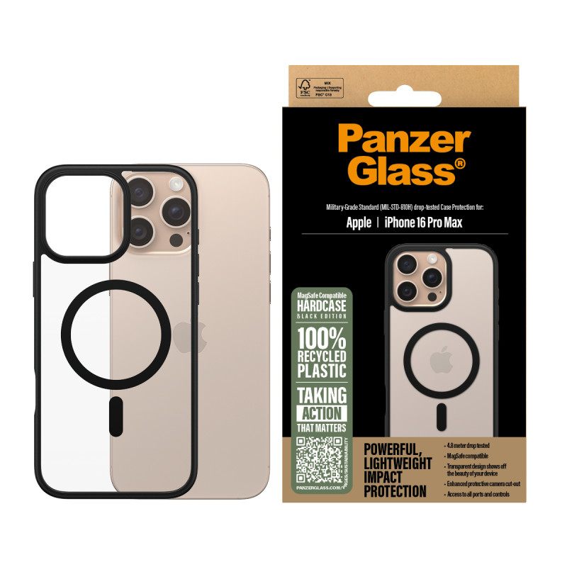 Гръб PanzerGlass HardCase за iPhone 16 Pro Max, Bl...