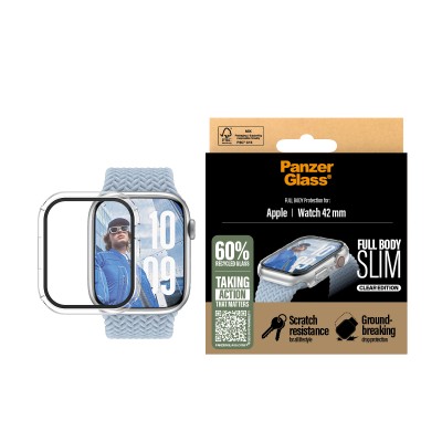 Стъклен протектор за часовник PanzerGlass за Apple Watch, 42 mm, Snappie Full Body Slim - Прозрачен Стъклен протектор за часовник PanzerGlass за Apple Watch, 42 mm, Snappie Full Body Slim - Прозрачен