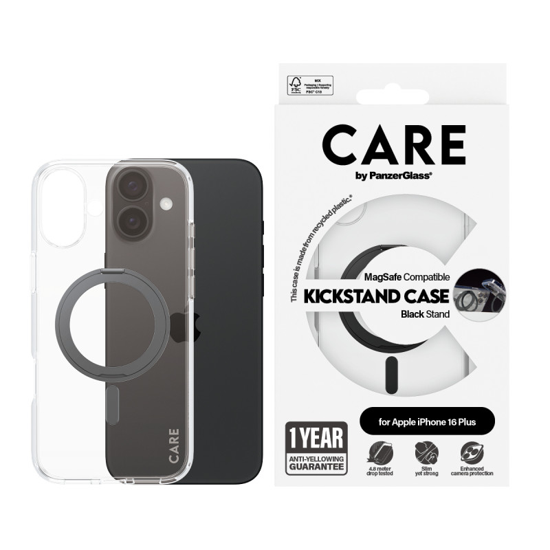 Гръб CARE by PanzerGlass за iPhone 16 Plus, Featur...