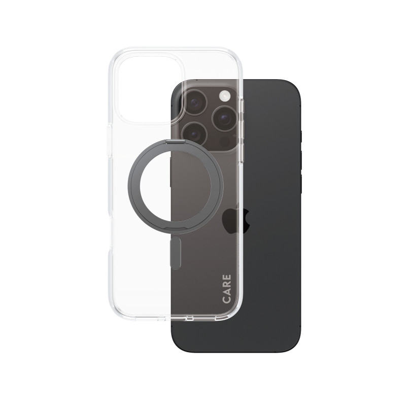 Гръб CARE by PanzerGlass за iPhone 16 Pro Max, Feature Case Black Kickstand and MagSafe