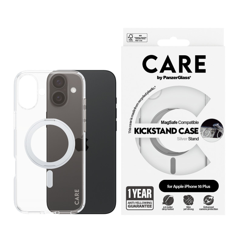 Гръб CARE by PanzerGlass за iPhone 16 Plus, Featur...