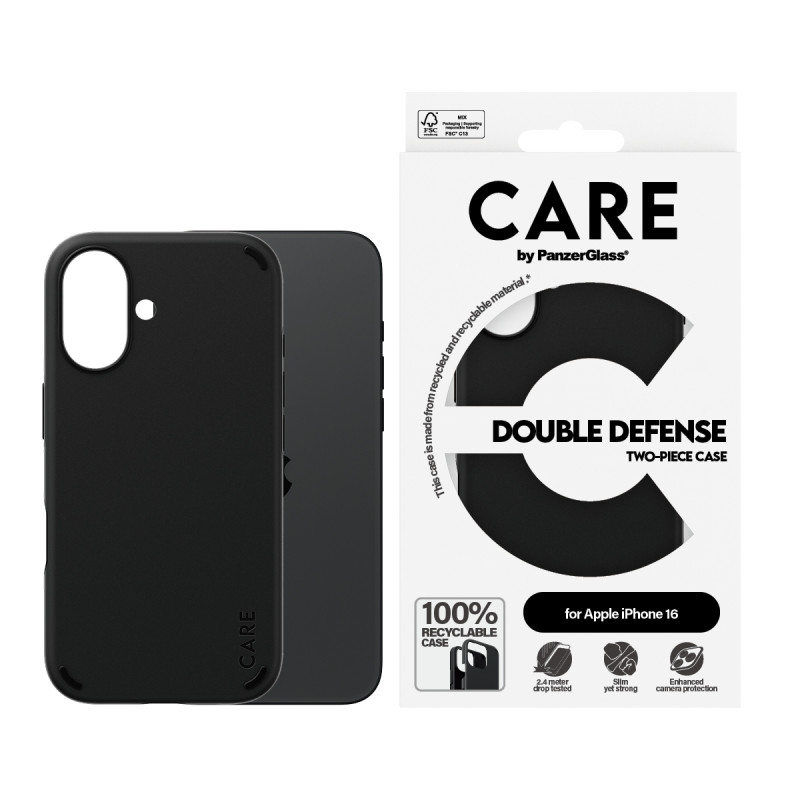 Гръб CARE by PanzerGlass за iPhone 16, Feature Cas...