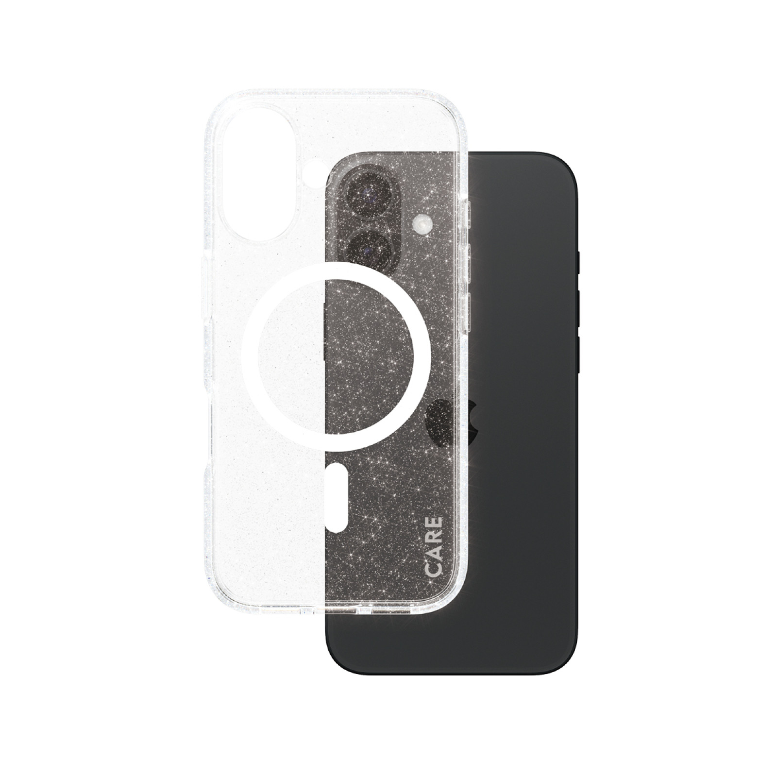 Гръб CARE by PanzerGlass за iPhone 16, Flagship Case Star Lit w. White MagSafe