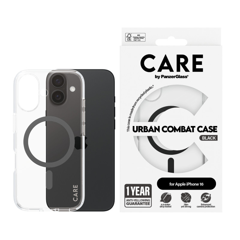 Гръб CARE by PanzerGlass за iPhone 16, Flagship Ca...