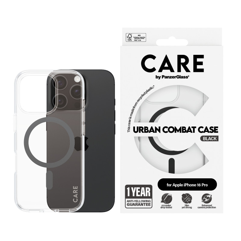 Гръб CARE by PanzerGlass за iPhone 16 Pro, Flagshi...