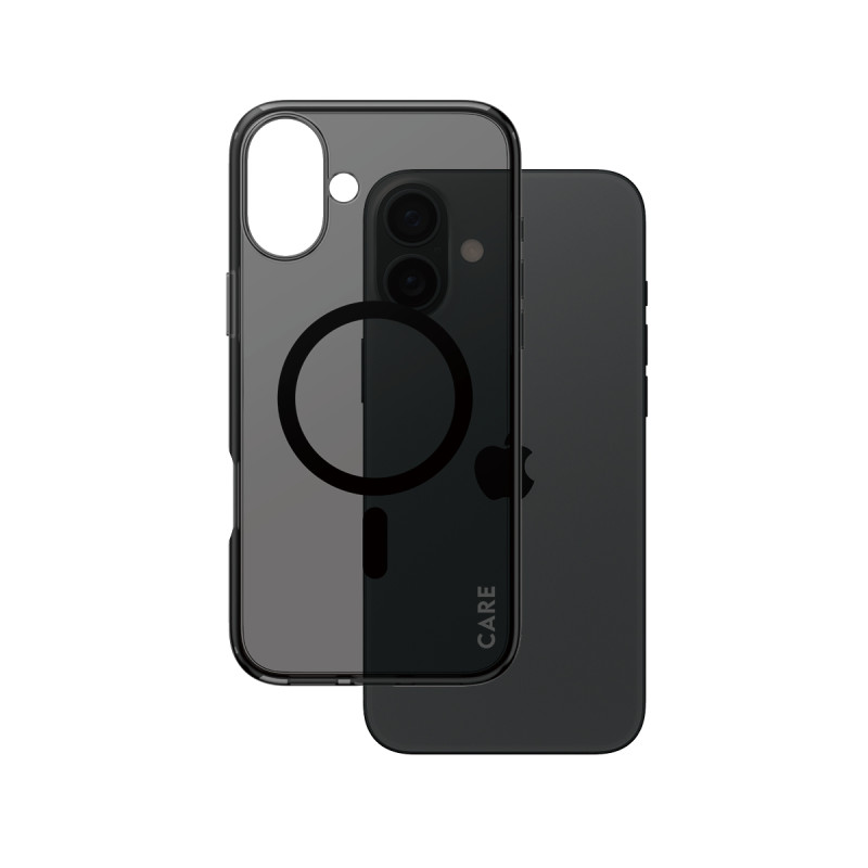 Гръб CARE by PanzerGlass за iPhone 16 Plus,  Flagship, Smokey, Urban Combat, Black MagSafe