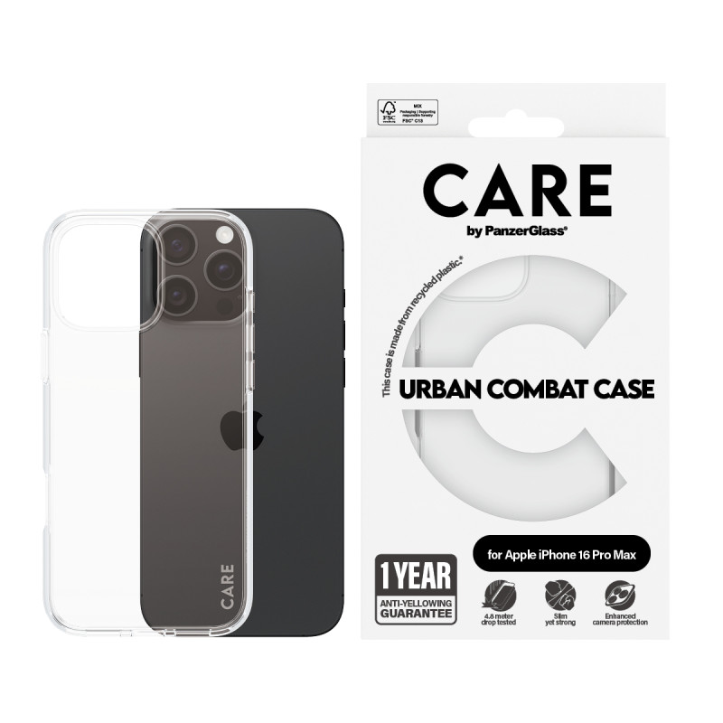 Гръб CARE by PanzerGlass за iPhone 16 Pro Max, Fla...