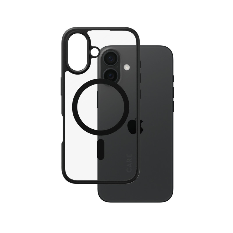 Гръб CARE by PanzerGlass за iPhone 16, Flagship Case Urban Combat Black Frame and MagSafe