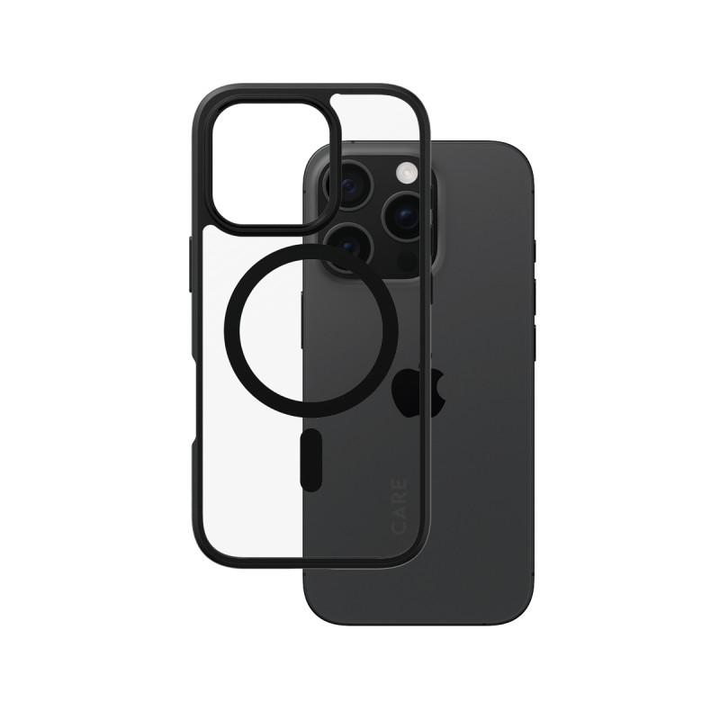 Гръб CARE by PanzerGlass за iPhone 16 Pro, Flagship Case Urban Combat Black Frame and MagSafe