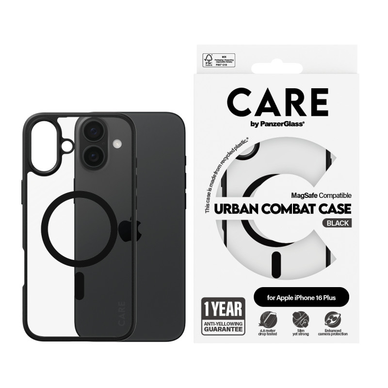 Гръб CARE by PanzerGlass за iPhone 16 Plus, Flagsh...