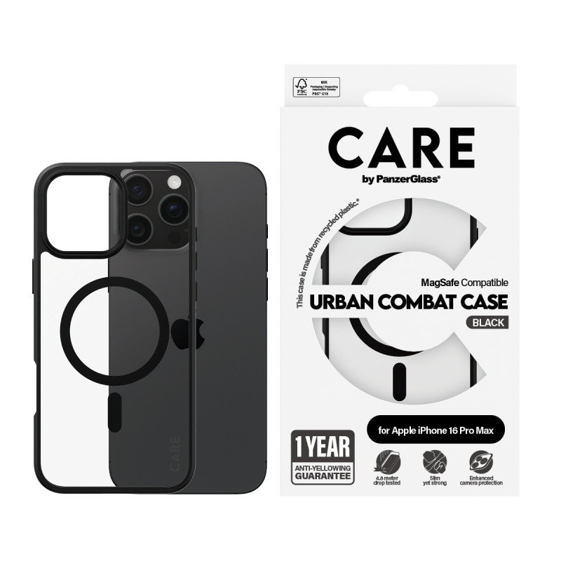 Гръб CARE by PanzerGlass за iPhone 16 Pro Max, Fla...