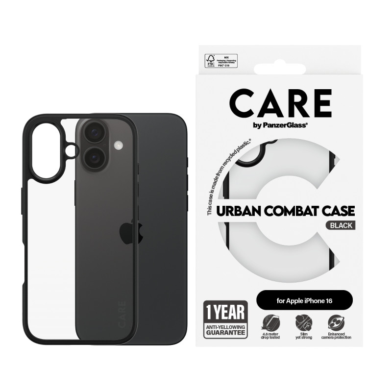 Гръб CARE by PanzerGlass за iPhone 16, Flagship Ca...