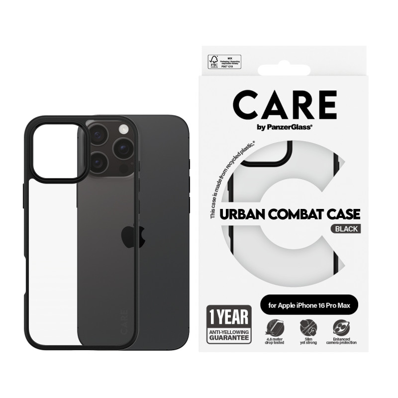 Гръб CARE by PanzerGlass за iPhone 16 Pro Max, Fla...