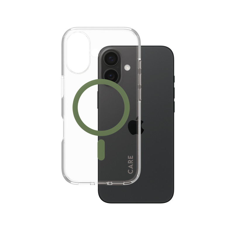 Гръб CARE by PanzerGlass за iPhone 16, Flagship Case Urban Combat w. Green MagSafe