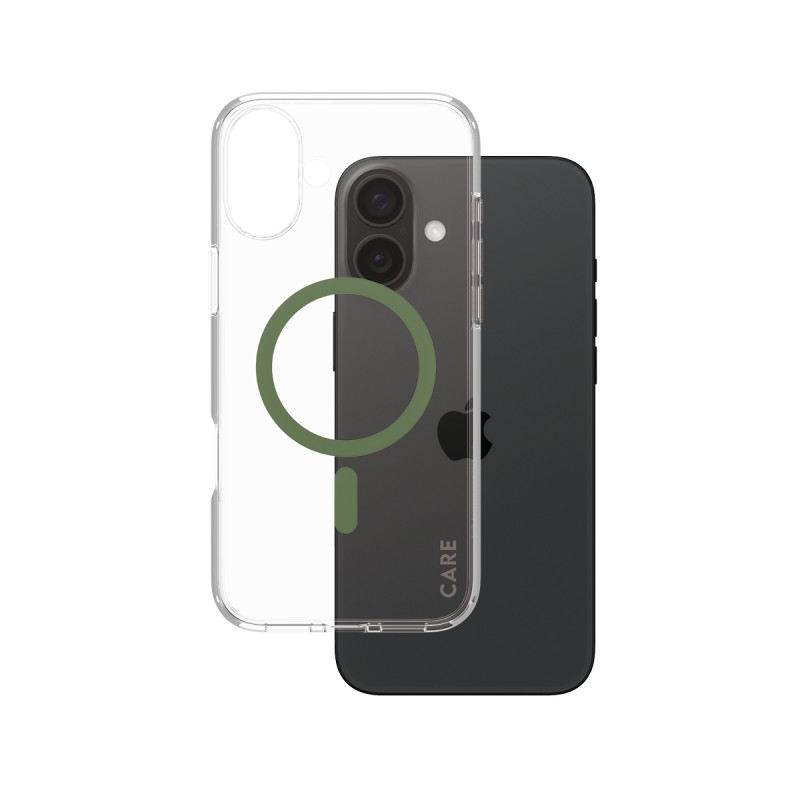 Гръб CARE by PanzerGlass за iPhone 16 Plus, Flagship Case Urban Combat w. Green MagSafe