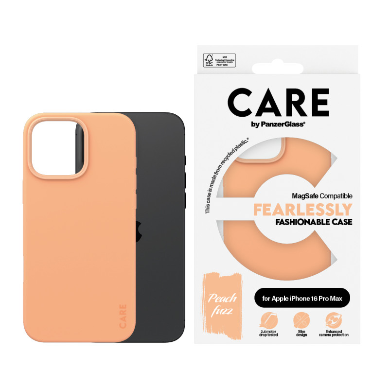 Гръб CARE by PanzerGlass Fashionable за iPhone 16 Pro Max, w. MagSafe - Peachy