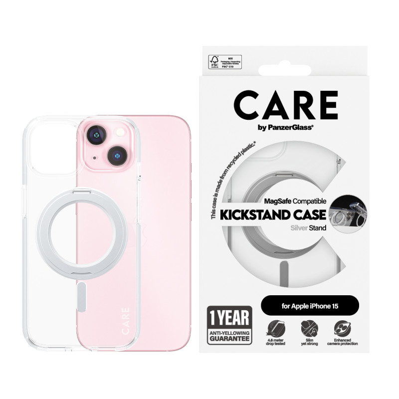 Гръб CARE by PanzerGlass  за iPhone 15 Feature Sil...