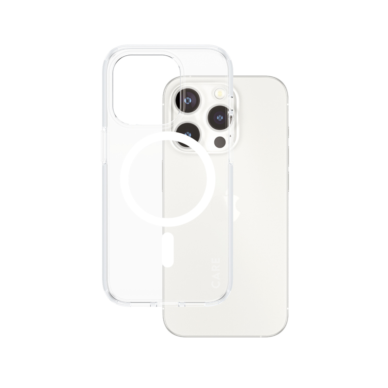 Гръб CARE by PanzerGlass за iPhone 15 Pro Flagship White MagSafe - Прозрачен