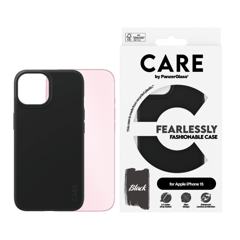 Гръб CARE by PanzerGlass за iPhone 15, Fashion, Че...