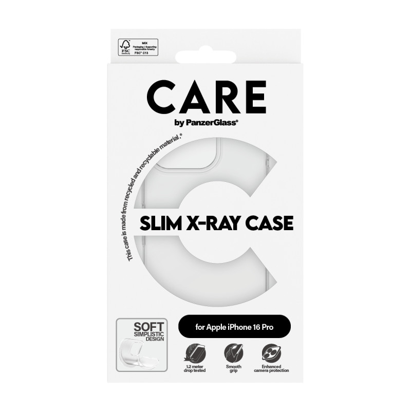 Гръб CARE by PanzerGlass за iPhone 16 Pro, Case Fashion X-Ray Soft Basic