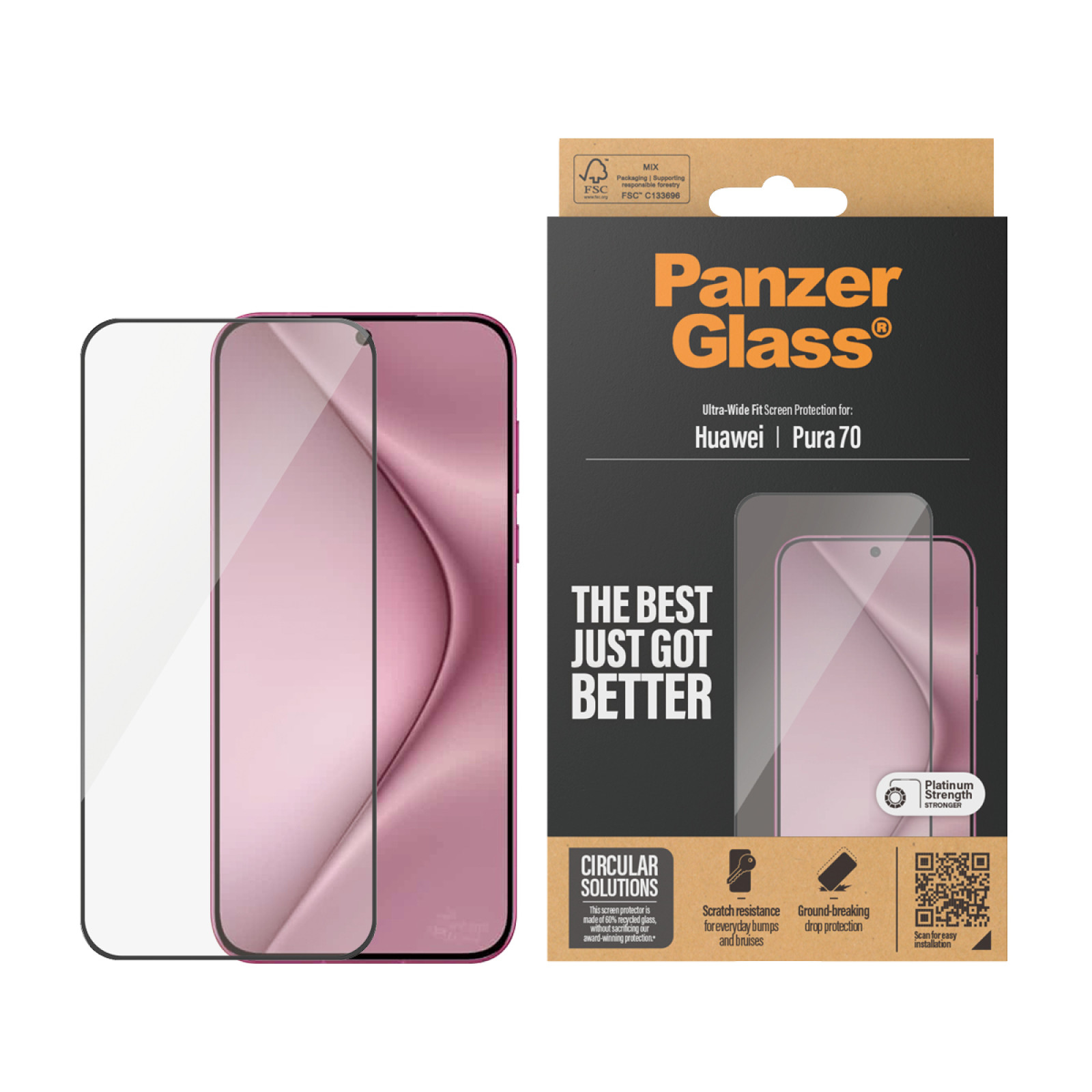 Стъклен протектор PanzerGlass за Huawei Pura 70, UWF