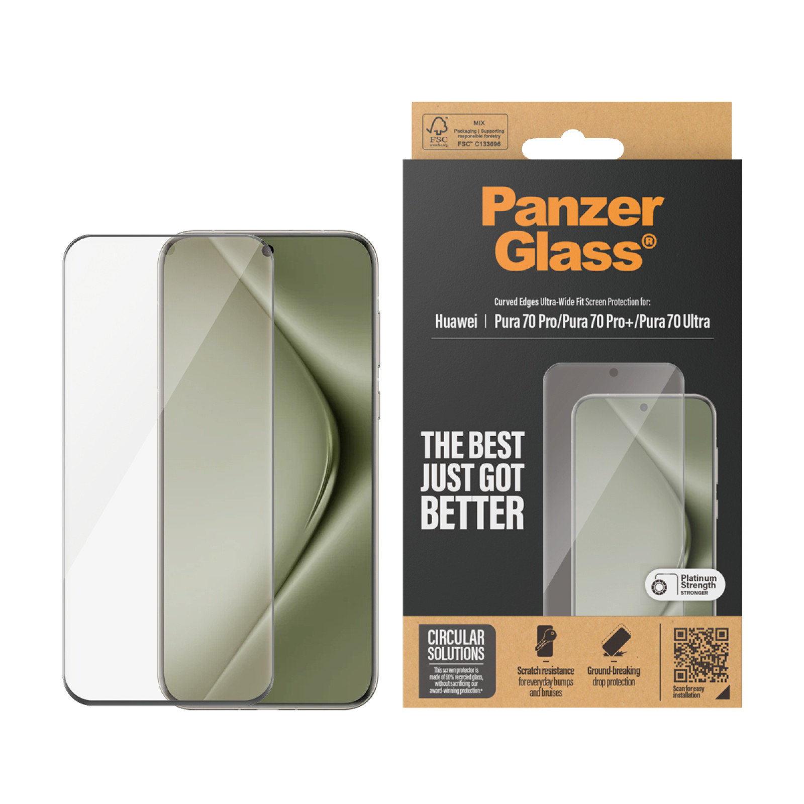 Стъклен протектор PanzerGlass за Huawei Pura 70 Pro/Pro Plus/Ultra, UWF