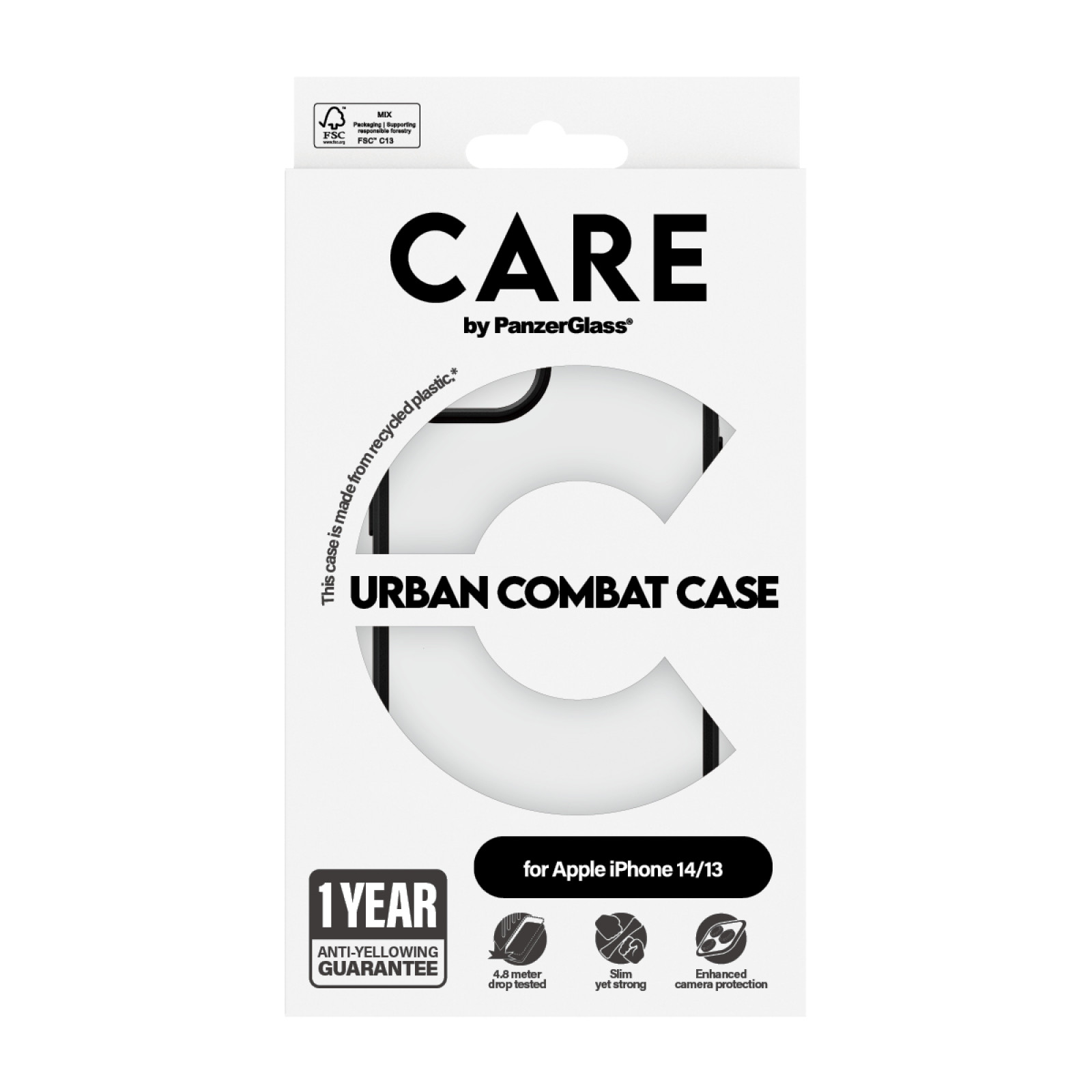 Гръб CARE by PanzerGlass за Iphone 13/14, Urban Combat, Прозрачен