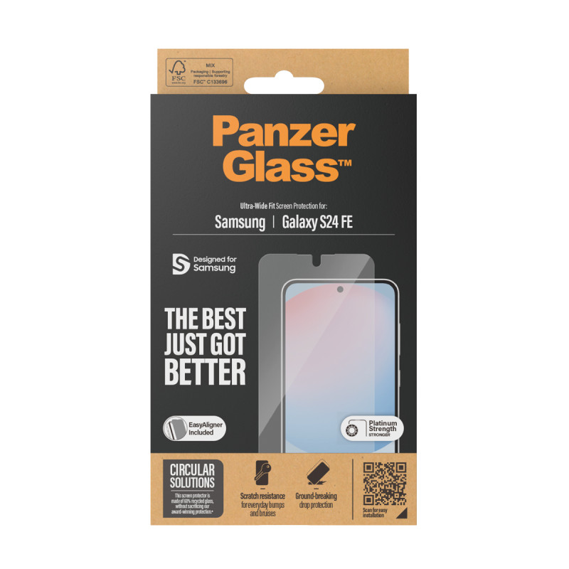 Стъклен протектор PanzerGlass за Samsung S24 FE, UWF, Черен