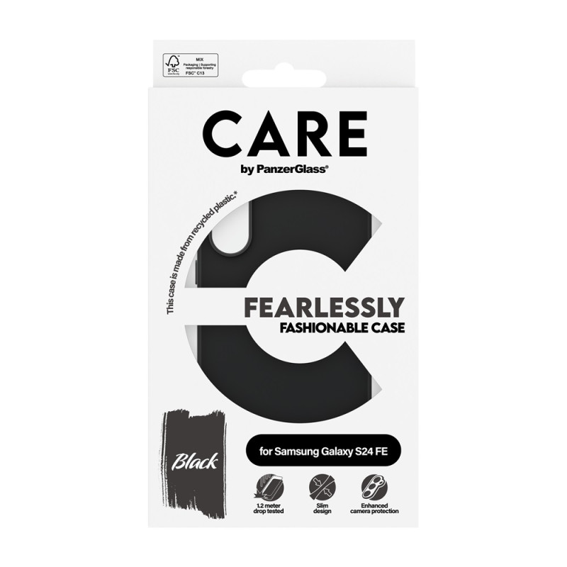 Гръб CARE by PanzerGlass Fashion за Samsung Galaxy S24 FE- Черен