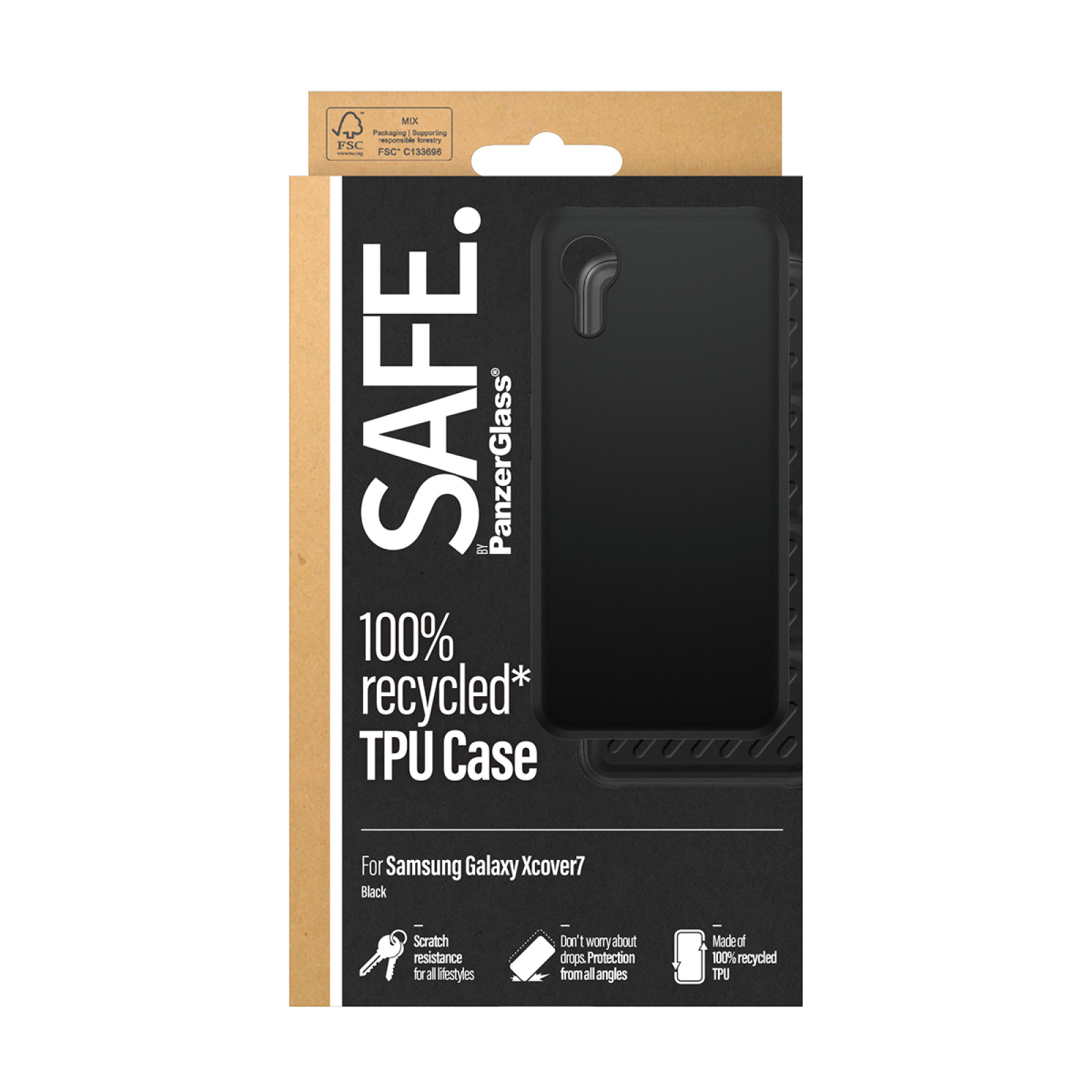 Гръб Safe за Samsung Galaxy, Xcover 7, Tpu, черен