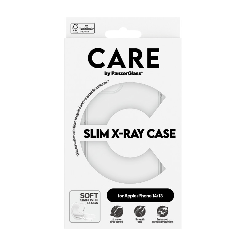 Гръб CARE by PanzerGlass за iPhone 14/13 Fashion X-Ray Soft - Прозрачен